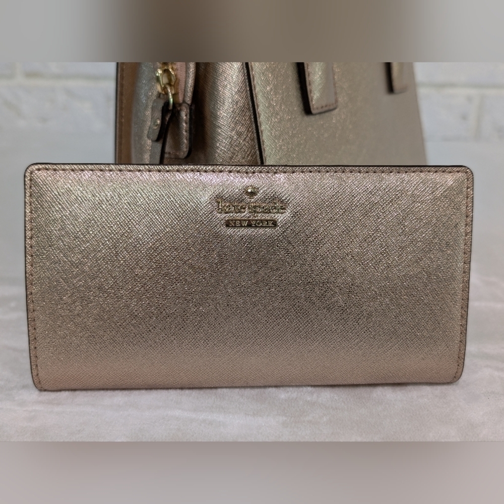 NWT Set Kate Spade Cameron Street Mini Candace Bag & Stacy Wallet Rose Gold NEW - Picture 4 of 16